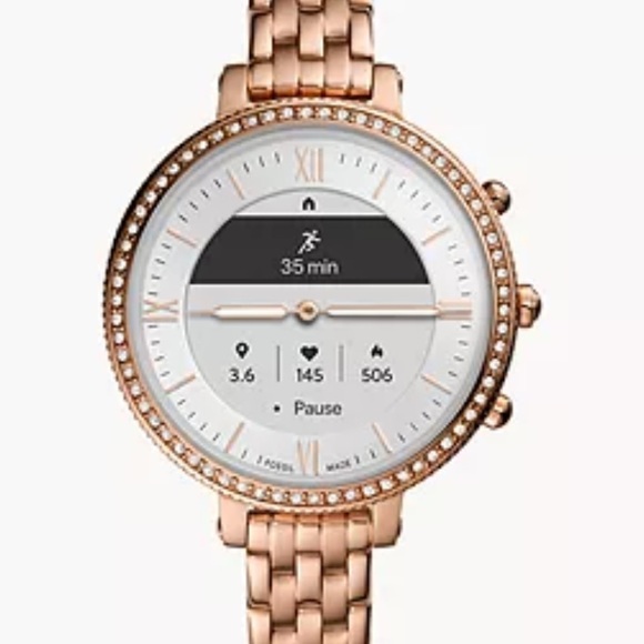 🚫SOLD🚫 Fossil Monroe hybrid watch in rose gold with extra band - NWT - Picture 4 of 16